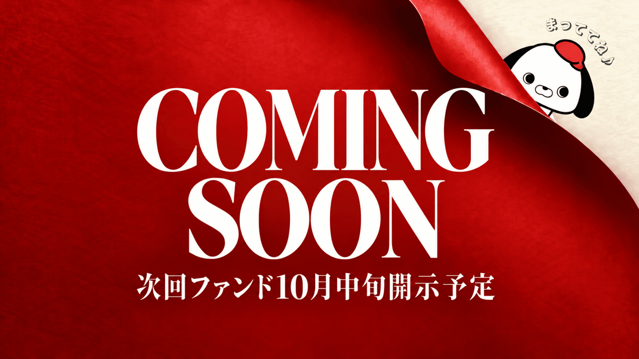 COMING SOON 次回ファンド10月中旬開示予定